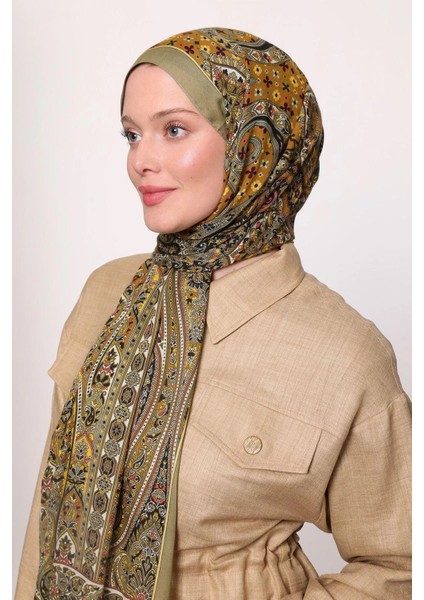 Pastel Yeşili Luven Sara Etnik Desenli Şal indirimleri