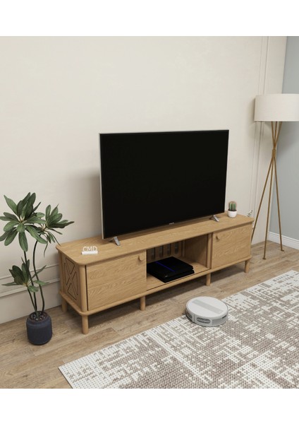 ONTANO Tv Ünitesi – | 180 cm | Sürgülü Kapaklı wood Tasarımıyla Modern & Fonksiyonel fırsatları