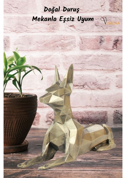 Dekoratif Köpek Biblo Heykel El Yapımı Doberman Hediyelik Süs Eşyası Poly Model Tasarım Ürünü