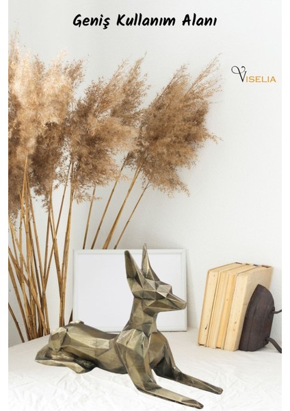 Dekoratif Köpek Biblo Heykel El Yapımı Doberman Hediyelik Süs Eşyası Poly Model Tasarım Ürünü