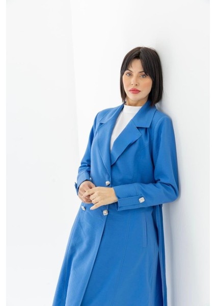 25223 Önü Düğmeli Kolu Düğme ve Kat Detaylı Önü Cepli Beli Bağlamalı Giy Çık Kap #03-25# fiyatları