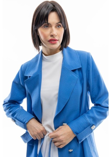 25223 Önü Düğmeli Kolu Düğme ve Kat Detaylı Önü Cepli Beli Bağlamalı Giy Çık Kap #03-25# fırsatları