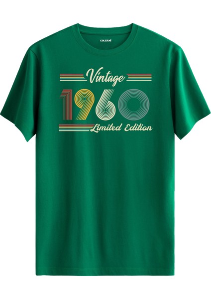 Klasik Vintage Tişört 1960 Tarihli Doğum Günü Hediyesi Bisiklet Yaka Vintage Tshirt