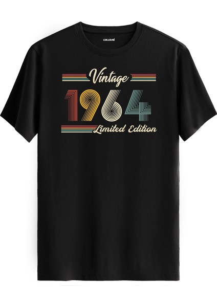 Klasik Vintage Tişört 1964 Tarihli Doğum Günü Hediyesi Bisiklet Yaka Vintage Tshirt