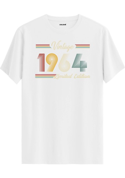 Klasik Vintage Tişört 1964 Tarihli Doğum Günü Hediyesi Bisiklet Yaka Vintage Tshirt