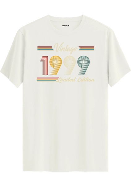 Klasik Vintage Tişört 1999 Tarihli Doğum Günü Hediyesi Bisiklet Yaka Vintage Tshirt