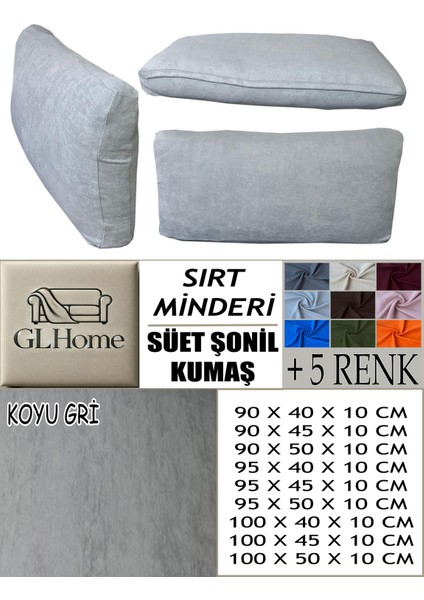Süet Detaylı Angora Kumaş 4 Adet Sırt Minderi Kılıfı