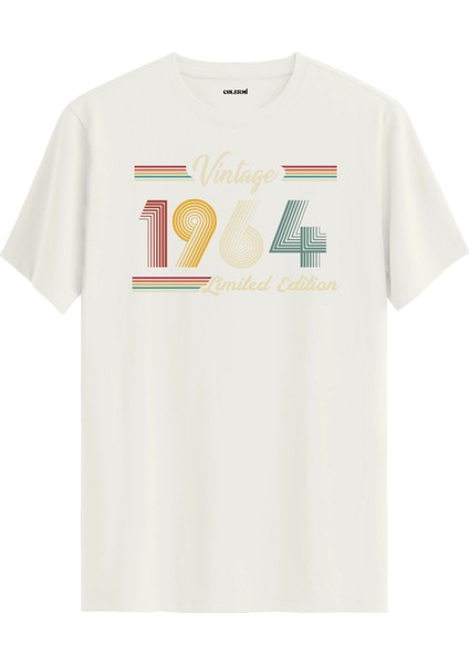 Klasik Vintage Tişört 1964 Tarihli Doğum Günü Hediyesi Bisiklet Yaka Vintage Tshirt