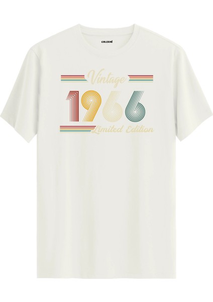 Klasik Vintage Tişört 1966 Tarihli Doğum Günü Hediyesi Bisiklet Yaka Vintage Tshirt