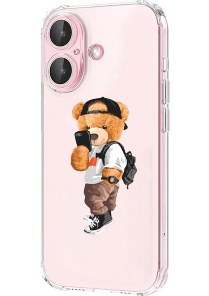 Iphone 16 Plus Uyumlu Desenli Şeffaf Silikon Kılıf MNL19 modelleri