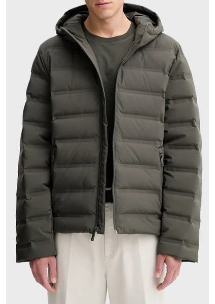 Kapitoneli Regular Fit Kapüşonlu Şişme Mont LV04LD521GPAR Erkek Mont LV04LD521G Par