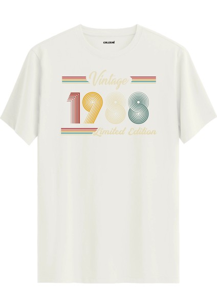 Klasik Vintage Tişört 1988 Tarihli Doğum Günü Hediyesi Bisiklet Yaka Vintage Tshirt