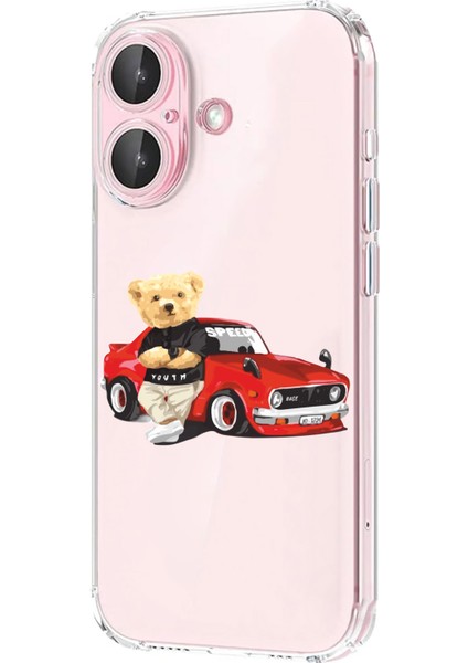 Iphone 16 Plus Uyumlu Desenli Şeffaf Silikon Kılıf MNL18 modelleri