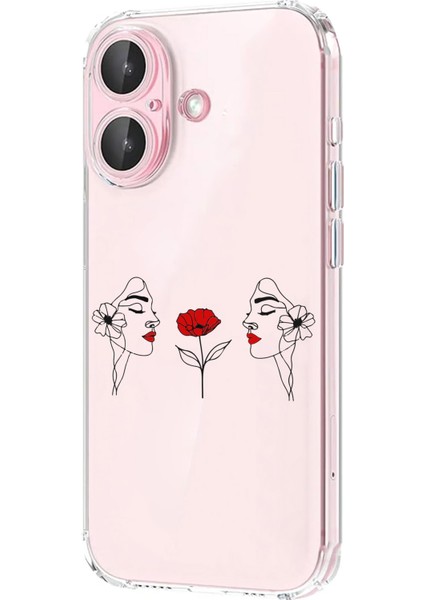 Iphone 16 Plus Uyumlu Desenli Şeffaf Silikon Kılıf MNL24 modelleri