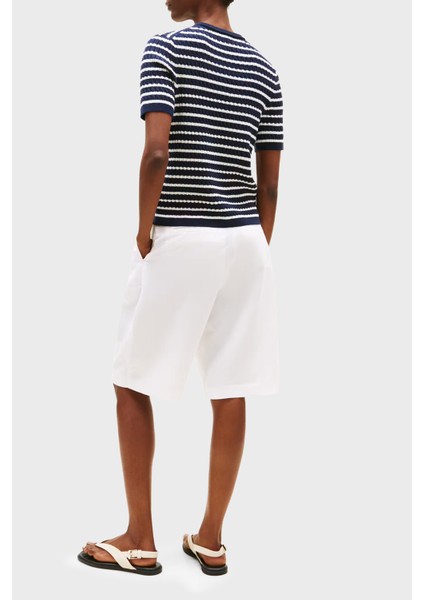 Pamuklu Regular Fit Kısa Kollu Bisiklet Yaka Kısa Örgü Hırka Bayan Hırka WW0WW45707 0bb modelleri