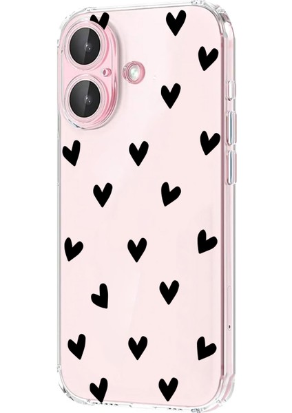 Iphone 16 Plus Uyumlu Desenli Şeffaf Silikon Kılıf MNL31