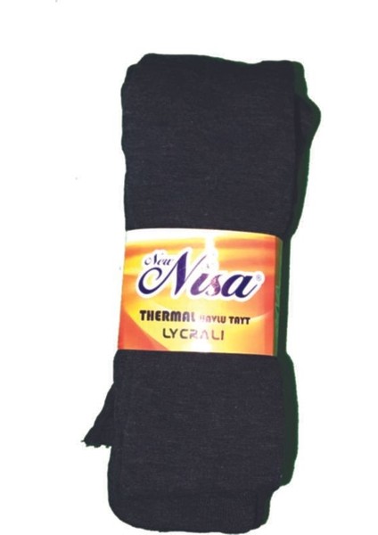 Kadın Erkek Unisex Siyah Termal Etkili Akrilik Yün Havlu Kaliteli Uzun Tayt Yerli Üretim