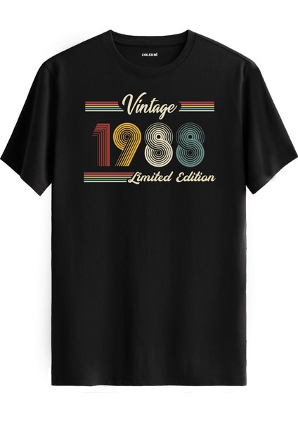 Klasik Vintage Tişört 1988 Tarihli Doğum Günü Hediyesi Bisiklet Yaka Vintage Tshirt