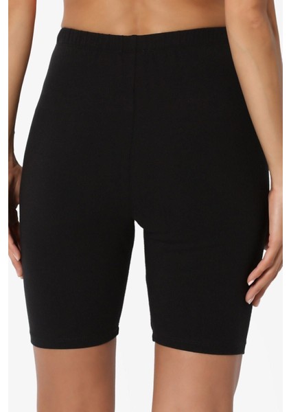 Kadın Siyah Pamuklu Kısa Tayt 3 Lü