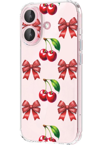 Iphone 16 Plus Uyumlu Desenli Şeffaf Silikon Kılıf MNL28