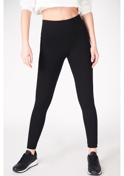 Kadın Siyah Yüksek Bel Toparlayıcı Tayt