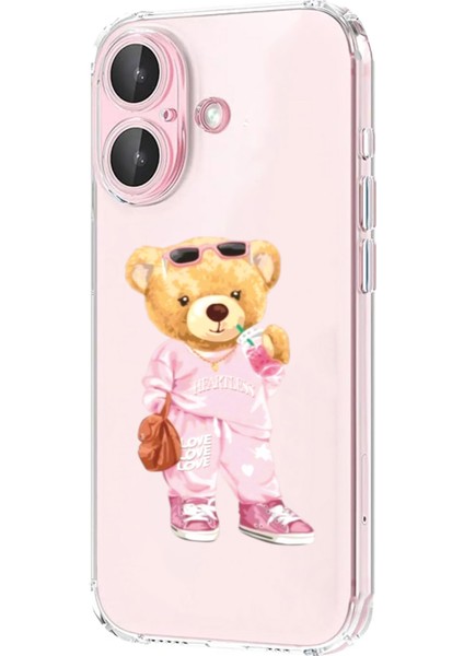 Iphone 16 Plus Uyumlu Desenli Şeffaf Silikon Kılıf MNL21 modelleri