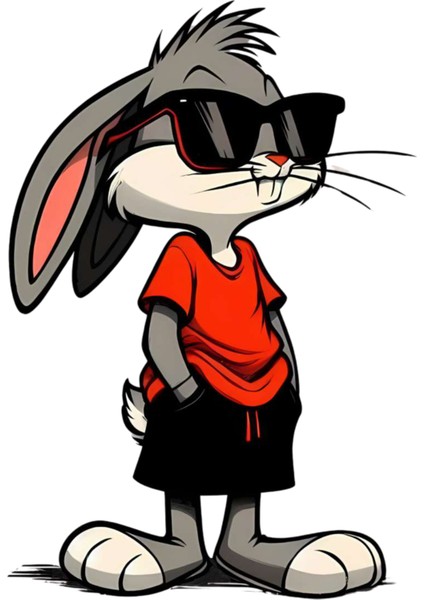 14 x 9,5 cm Bugs Bunny Sticker Araba Laptop Oto Motor Sticker