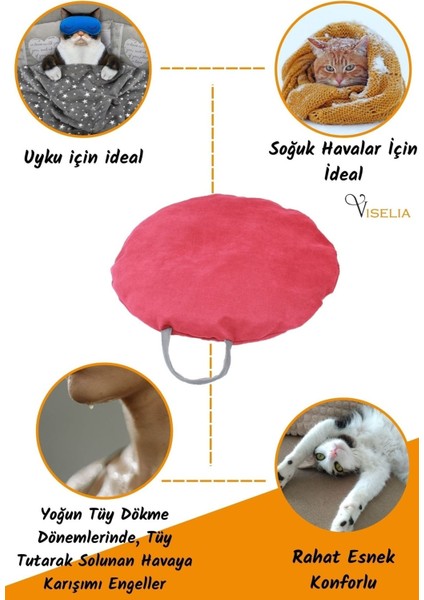 Kedi Yatağı Evcil Hayvan Kedi Minderi 65 cm Evcil Hayvan Simit Yuvarlak Yumuşak Yatak Minder