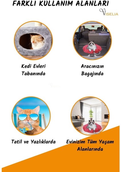 Kedi Yatağı Evcil Hayvan Kedi Minderi 65 cm Evcil Hayvan Simit Yuvarlak Yumuşak Yatak Minder