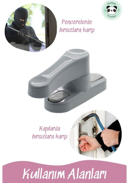 Gri Pencere Emniyet Kilidi 7 Adet Çocuk Hırsız Kilidi Çekmeli Metal Kilit