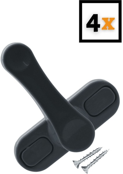 Antrasit Pencere Emniyet Kilidi 4 Adet Çocuk Hırsız Kilidi Çekmeli Metal Kilit