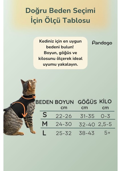 Kedi Tasması Göğüs Boyun Tasma Seti Sevk Kayışlı Terletmeyen Nefes Alan Reflektörlü Tasma Gri S