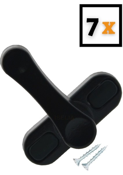 Siyah Pencere Emniyet Kilidi 7 Adet Çocuk Hırsız Kilidi Çekmeli Metal Kilit