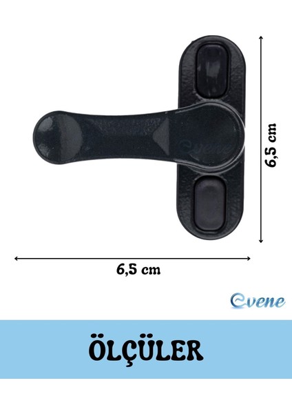 Antrasit Pencere Emniyet Kilidi 6 Adet Çocuk Hırsız Kilidi Çekmeli Metal Kilit