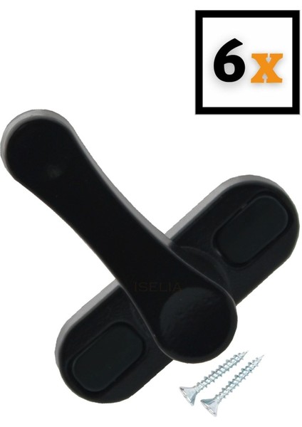 Siyah Pencere Emniyet Kilidi 6 Adet Çocuk Hırsız Kilidi Çekmeli Metal Kilit