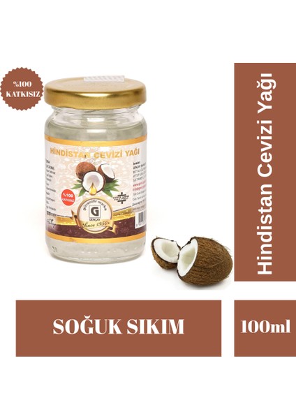 Gençay Hindistan Cevizi Yağı Soğuk Sıkım 100 ml