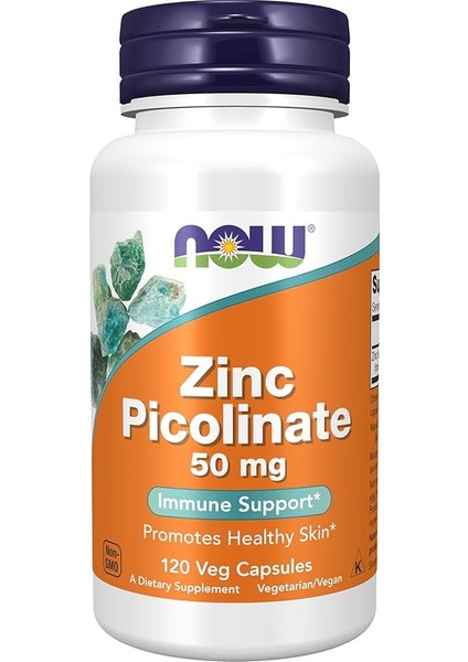 Zinc Picolinate 50 mg 120 Veg Caps Çinko Pikolinat Mineral Güçlü Immune
