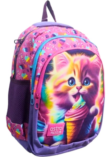 3 Bölmeli Kalemlikli ve Beslenmeli Ilk Okul Çantası Su Geçirmez Full Astarlı Kedicik fiyatları