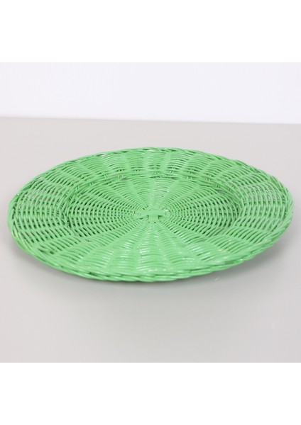 Mylamp Çarkıfelek Çimen Yeşili Rattan Duvar Dekoru & Supla 33 cm