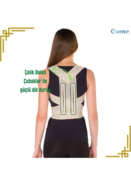 Balenli Dik Duruş Korsesi Ayarlanabilir Sırt ve Omurga Desteği Nefes Alabilen Çelik Balenli Kumaş fırsatları