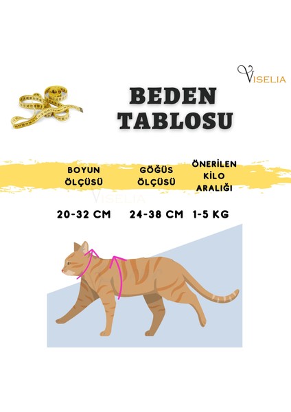 Kedi Tasması Boyun Göğüs Ayarlanabilir Sevk Kayışlı Gezdirme Seti indirimleri