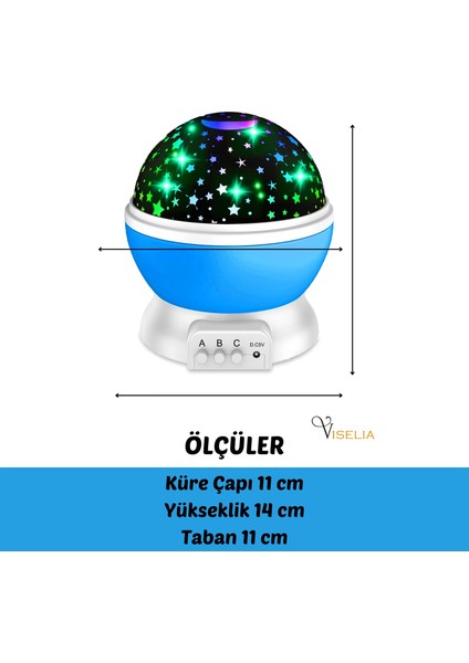 Starmaster 3 Kalem Pilli + 5 Volt Yıldız Yansıtmalı Küre Tip Gece Lambası modelleri