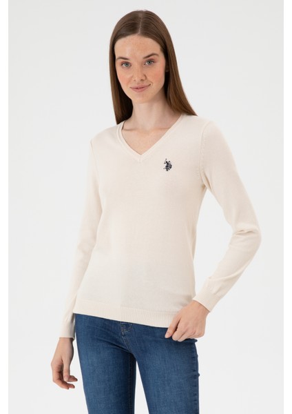 Kadın Krem Melanj Kazak /triko 50313590-VR159 modelleri