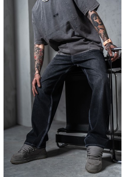 Füme Erkek Baggy Kot Pantolon Bol Paça modelleri