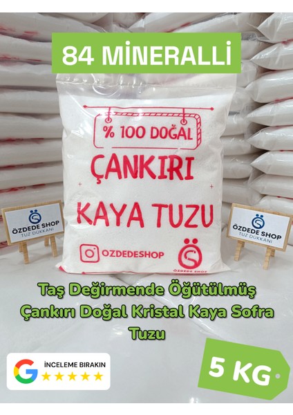 Taş Değirmende Öğütülmüş Çankırı Doğal Kristal Kaya Sofra Tuzu 5 kg