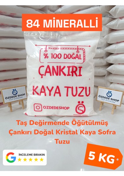 Taş Değirmende Öğütülmüş Çankırı Doğal Kristal Kaya Sofra Tuzu 5 kg