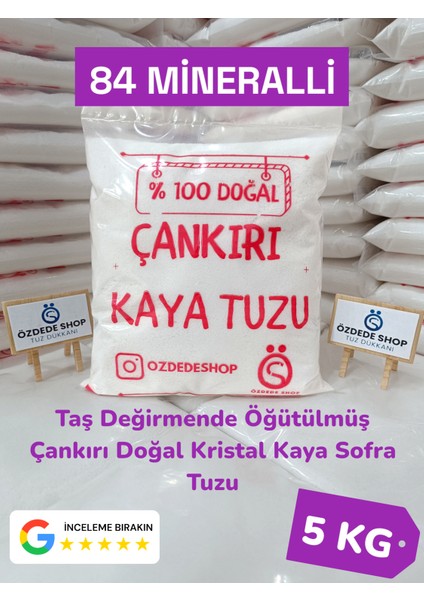 Taş Değirmende Öğütülmüş Çankırı Doğal Kristal Kaya Sofra Tuzu 5 kg