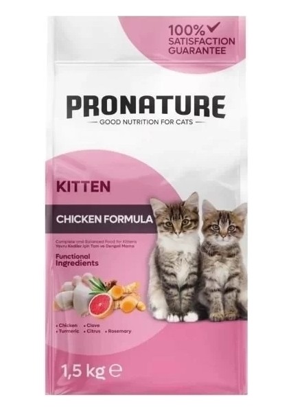 Pronature Kitten Tavuklu ve Pirinçli Yavru Kedi Maması 1.5 kg