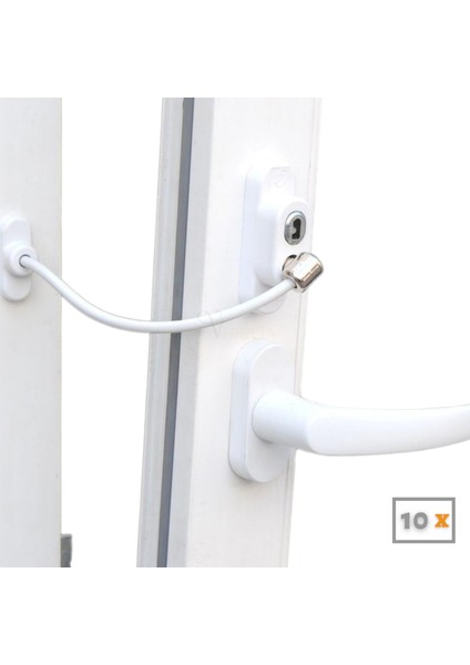 Pencere Emniyet Kilidi Çocuk Kilidi Halatlı Pvc 10 Adet