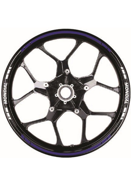 Yazısız Uzun Mondial Yazılı Kısa Kesikli 16 Lı Çift Renk Jant Sticker Etiket